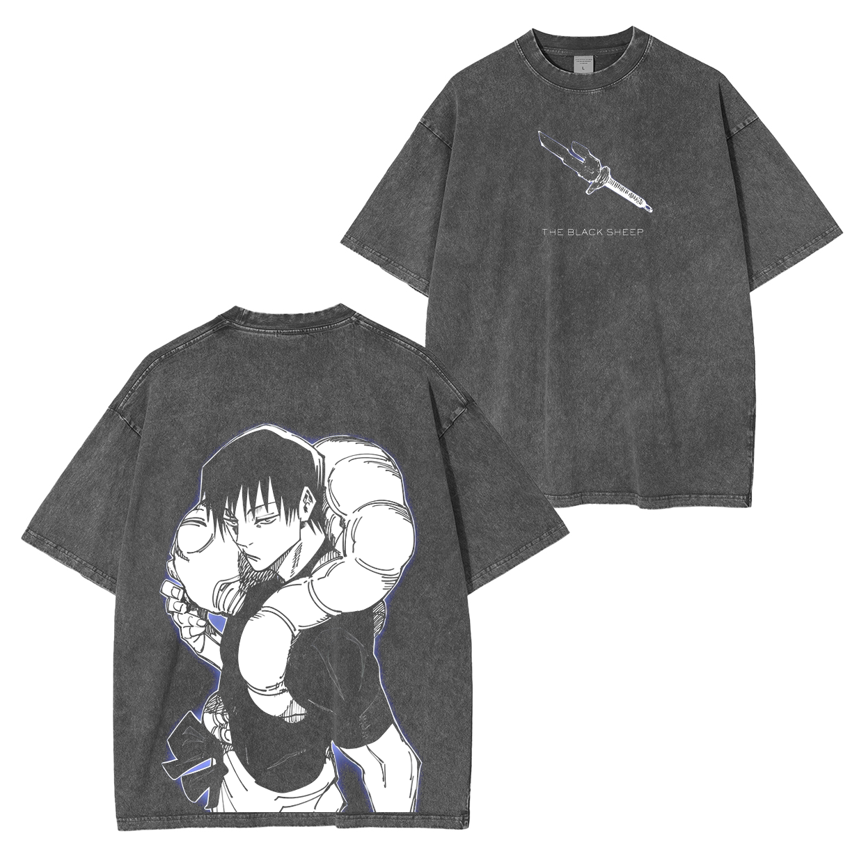 Camiseta lavada unisex de anime de Jujutsu Kaisen