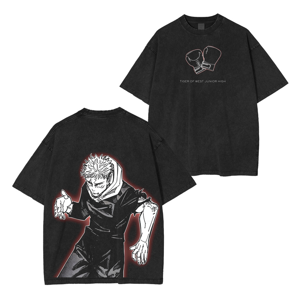 T-shirt lavé unisexe anime Jujutsu Kaisen Itadori Yuji