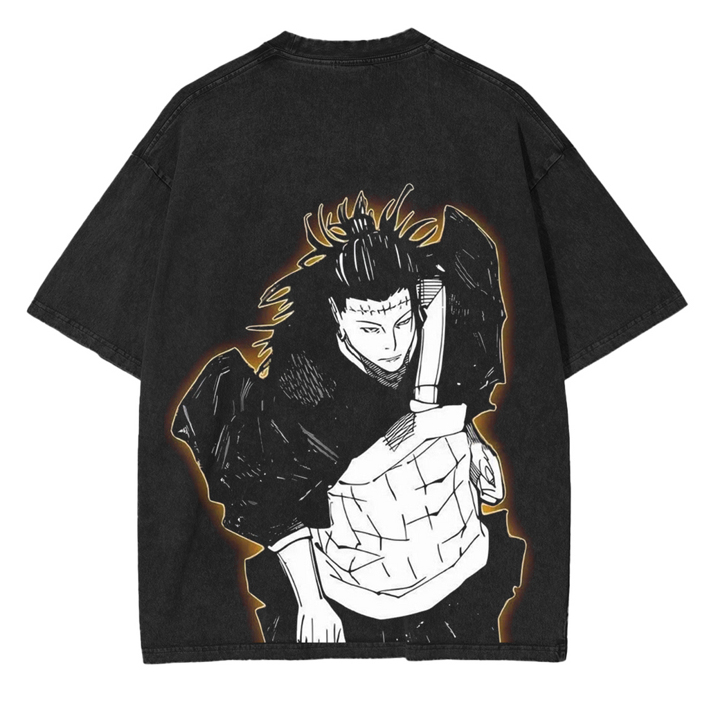 Camiseta lavada unisex de anime de Jujutsu Kaisen