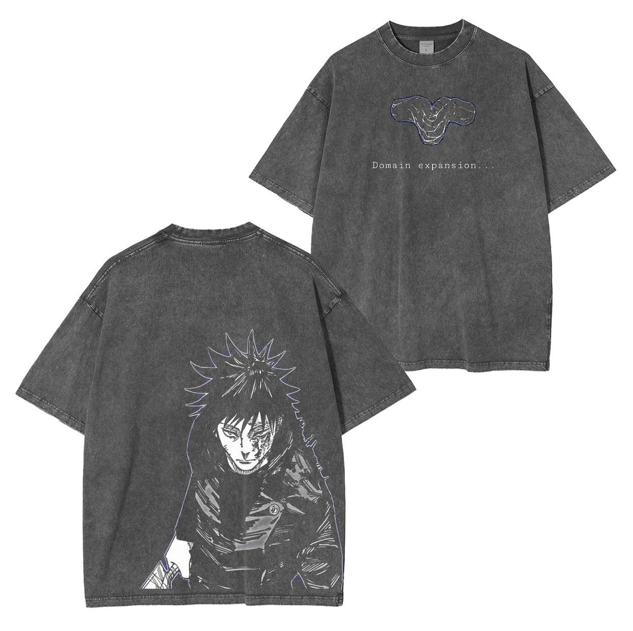 T-shirt délavé unisexe Jujutsu Kaisen Anime