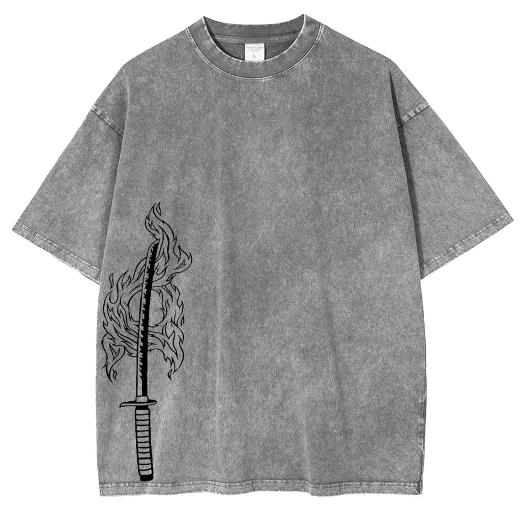 T-Shirt Unisexe Lavé Anime Demon Slayer Tanjiro