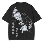 La camiseta lavada unisex del anime Jujutsu Kaisen de Gojo Satoru, El Honrado