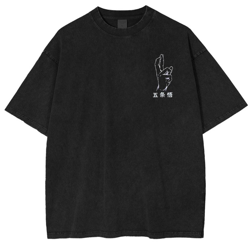 La camiseta lavada unisex del anime Jujutsu Kaisen de Gojo Satoru, El Honrado