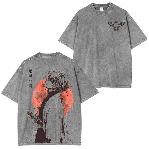 Zenitsu ,Demon Slayer Anime Unisex Washed T-Shirt