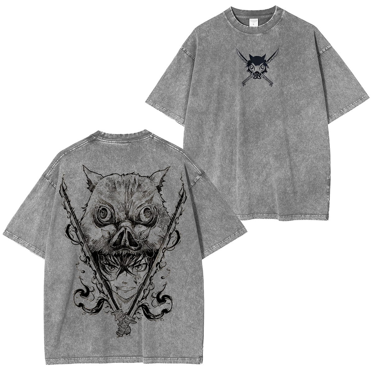 Inosuke Hashibira,Demon Slayer Anime Unisex Washed T-Shirt