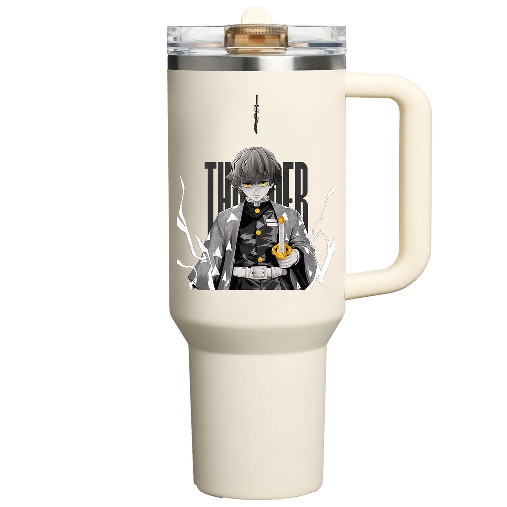 Vaso con pajita abatible Zenitsu Demon Slayer