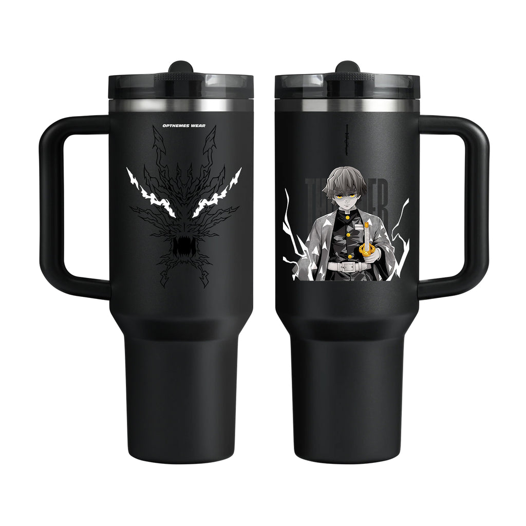 Vaso con pajita abatible Zenitsu Demon Slayer