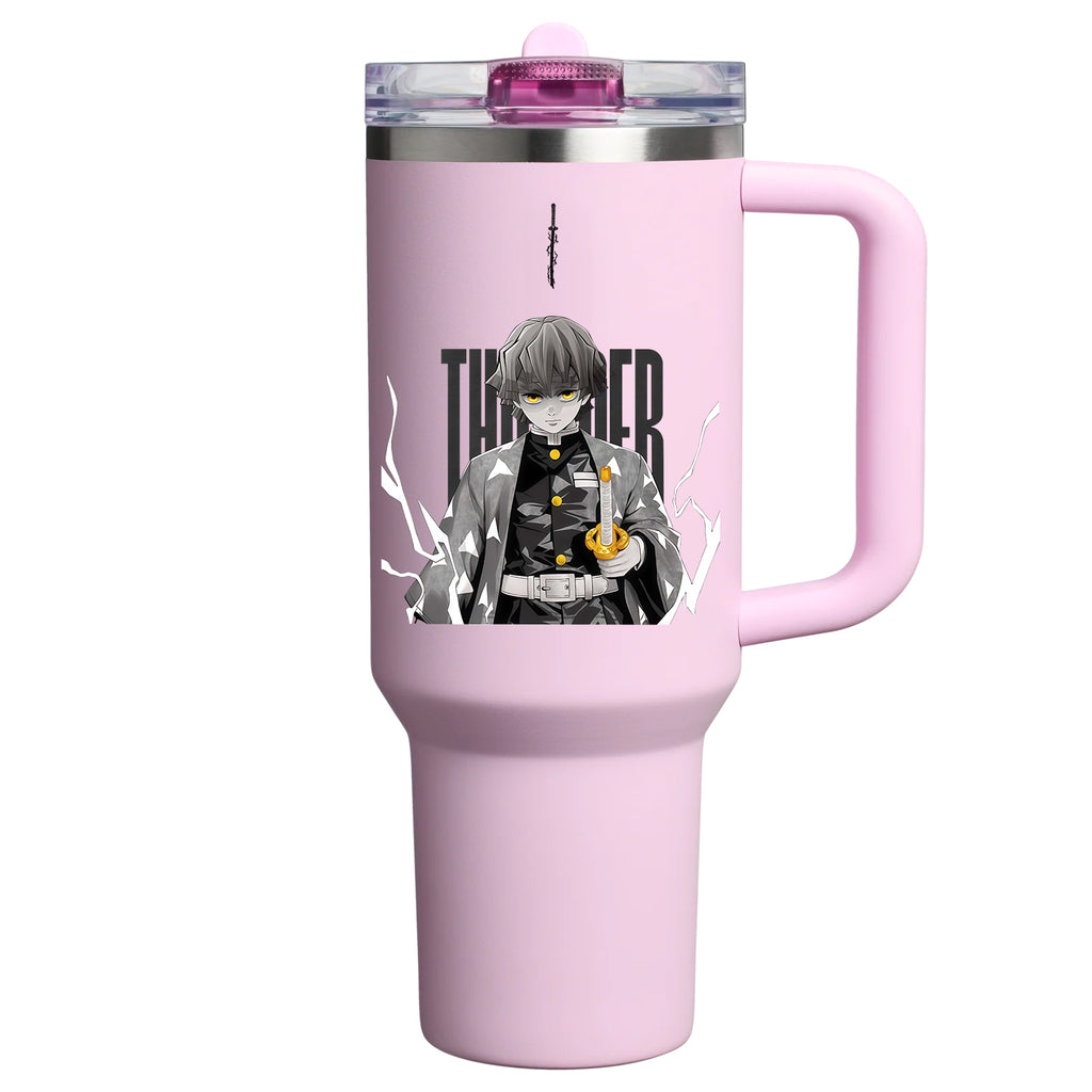 Vaso con pajita abatible Zenitsu Demon Slayer