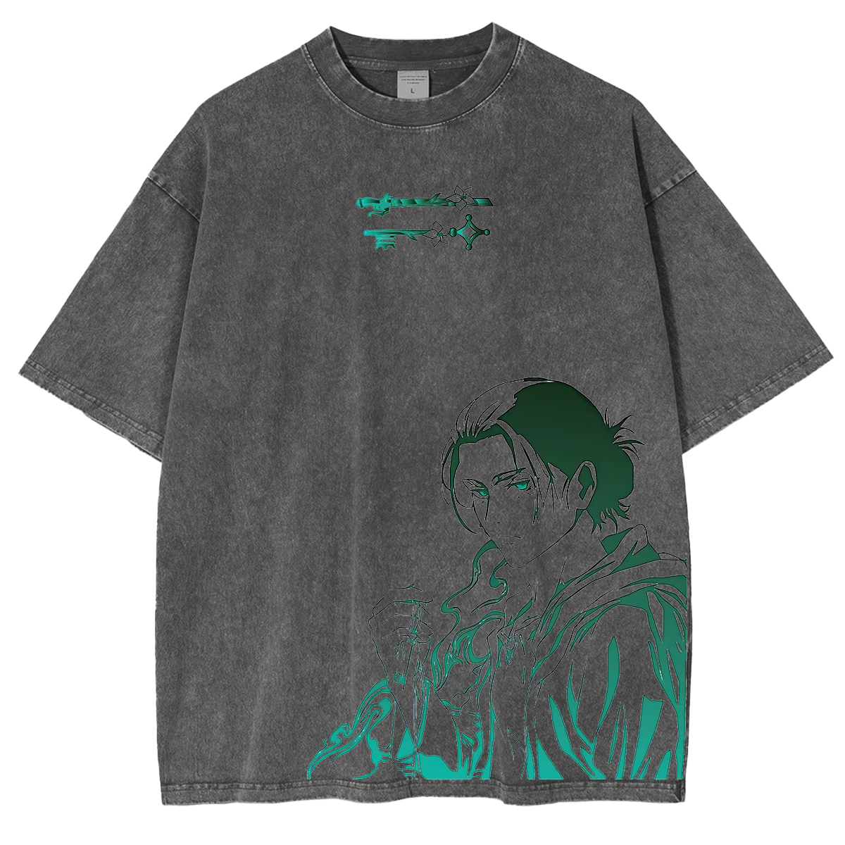 Camiseta lavada unisex del anime de Attack on Titan