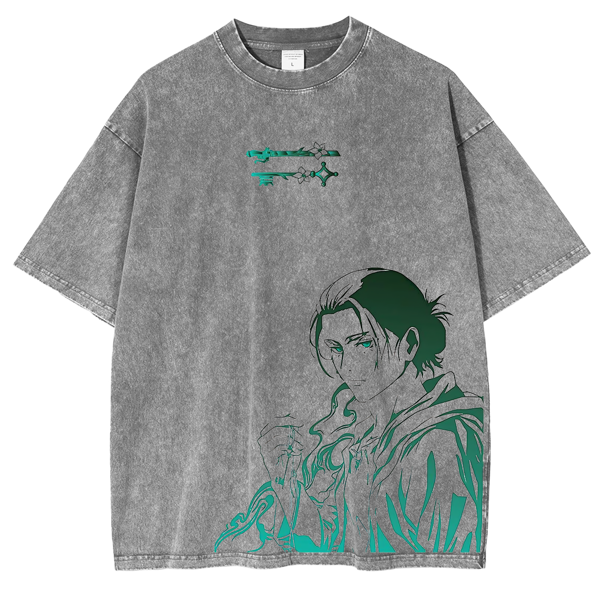 Camiseta lavada unisex del anime de Attack on Titan