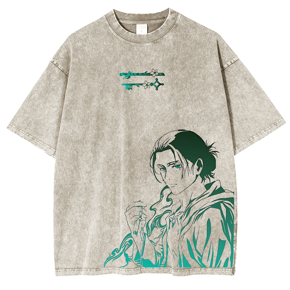 Camiseta lavada unisex del anime de Attack on Titan