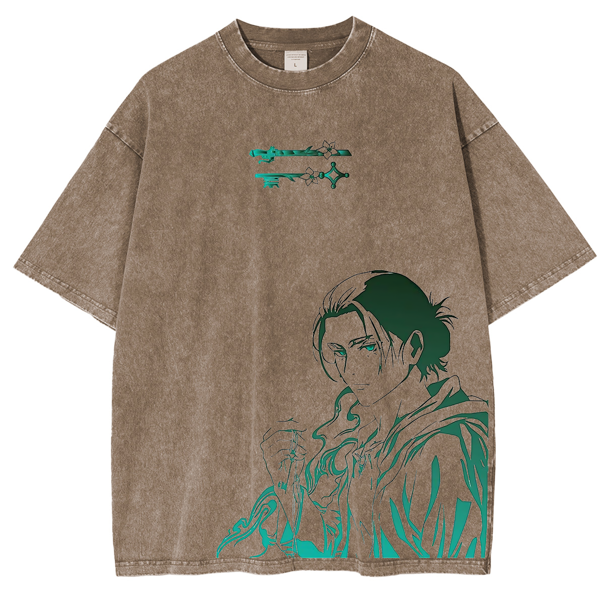 Camiseta lavada unisex del anime de Attack on Titan