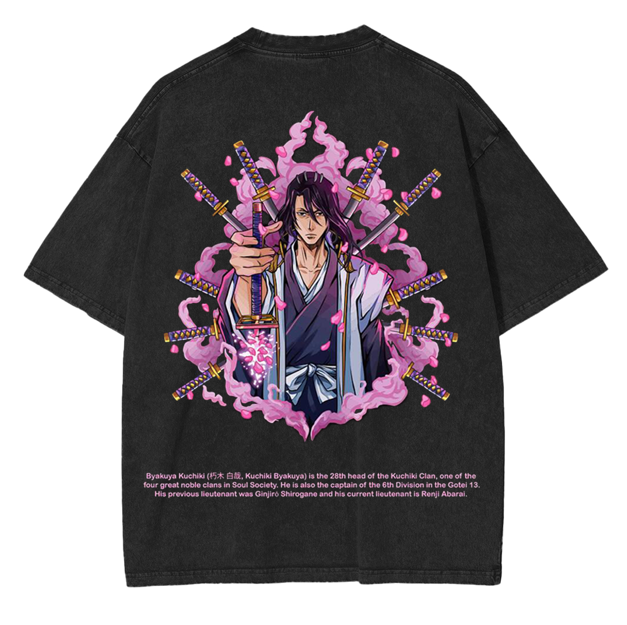 Bleach x Byakuya, Bleach Anime Unisex Washed T-Shirt