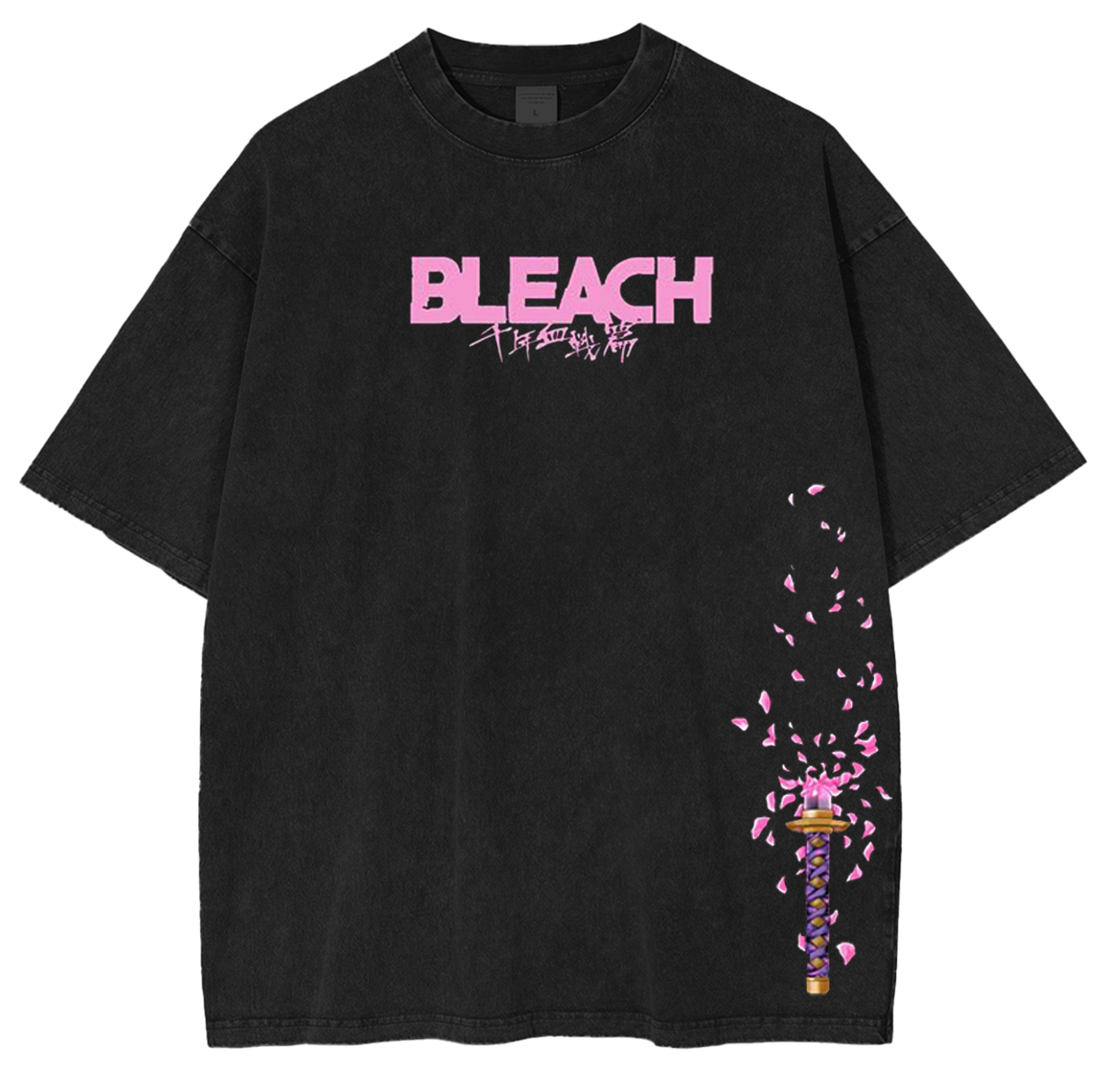 Bleach x Byakuya, Bleach Anime Unisex Washed T-Shirt