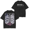 Camiseta lavada unisex del anime de Attack on Titan