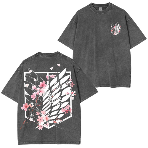 Attack on Titan Anime Unisex Washed T-Shirt
