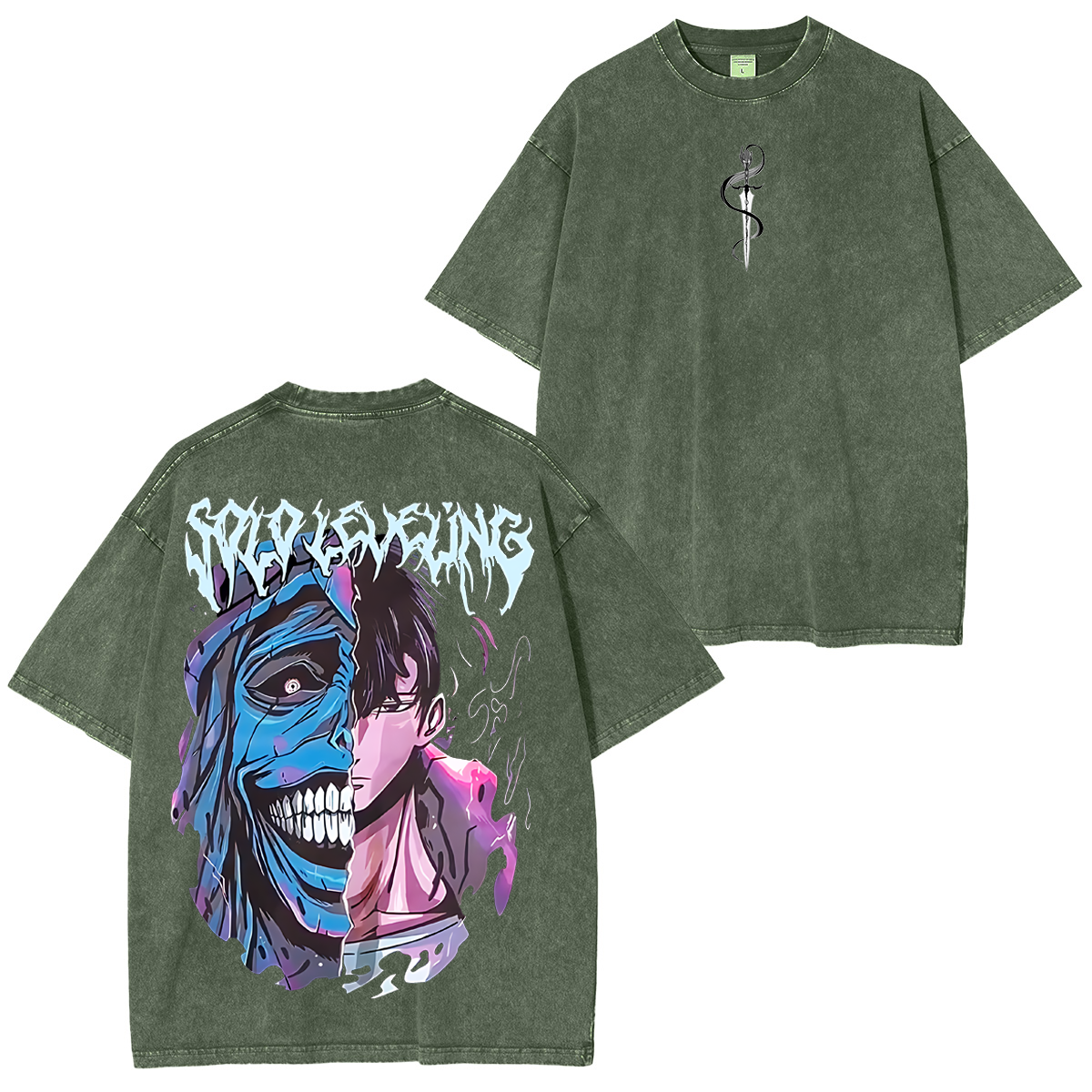 Solo Leveling Anime Unisex Washed T-Shirt