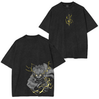T-shirt unisexe délavé Zenitsu Agatsuma, anime Demon Slayer