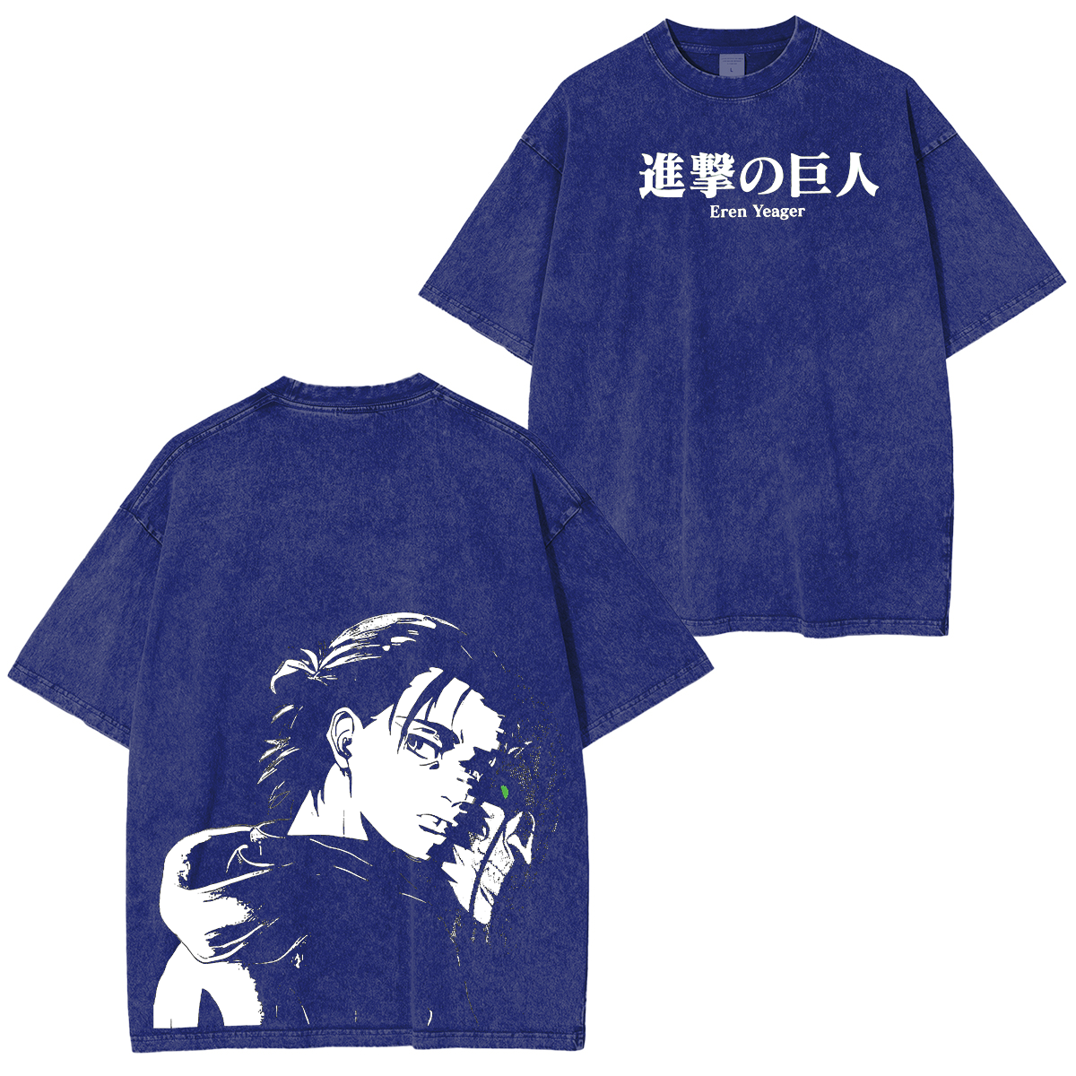 Camiseta lavada unisex de Attack on Titan Eren Anime