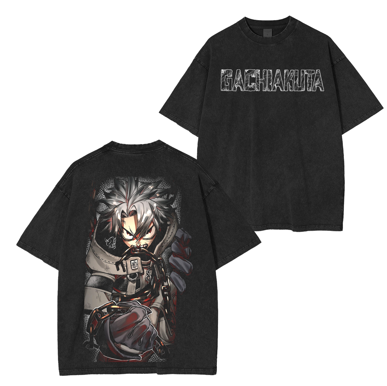 T-shirt lavé unisexe anime Retro Rudo Surebrec, Gachiakuta
