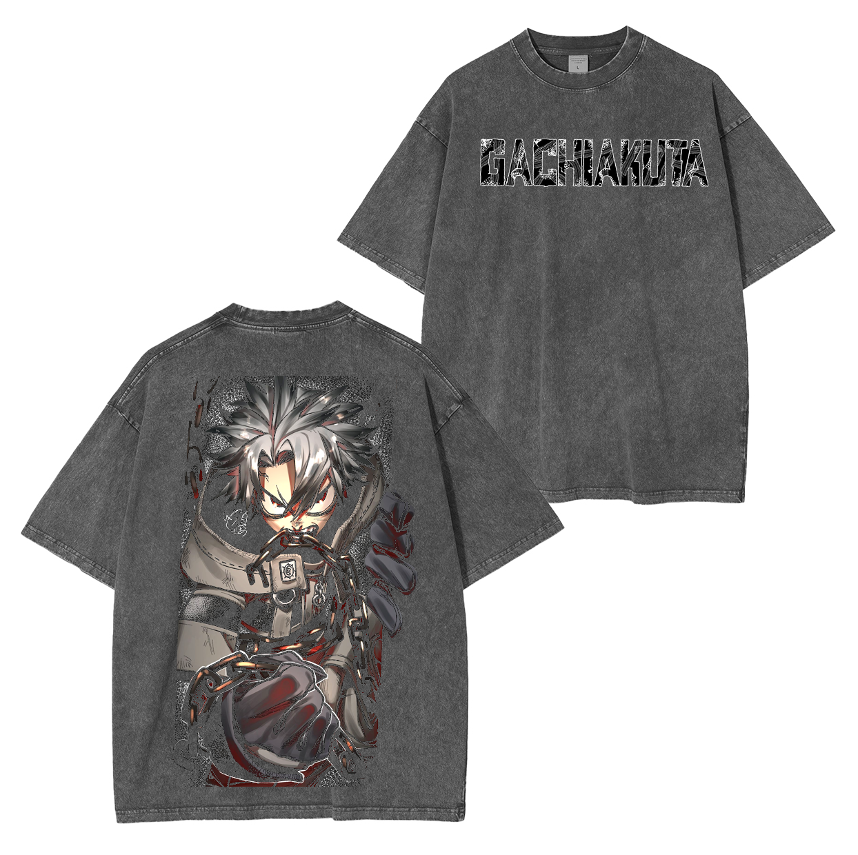 Camiseta unisex lavada de anime Retro Rudo Surebrec, Gachiakuta