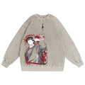 Sweat-shirt ras du cou unisexe Jujutsu Kaisen délavé
