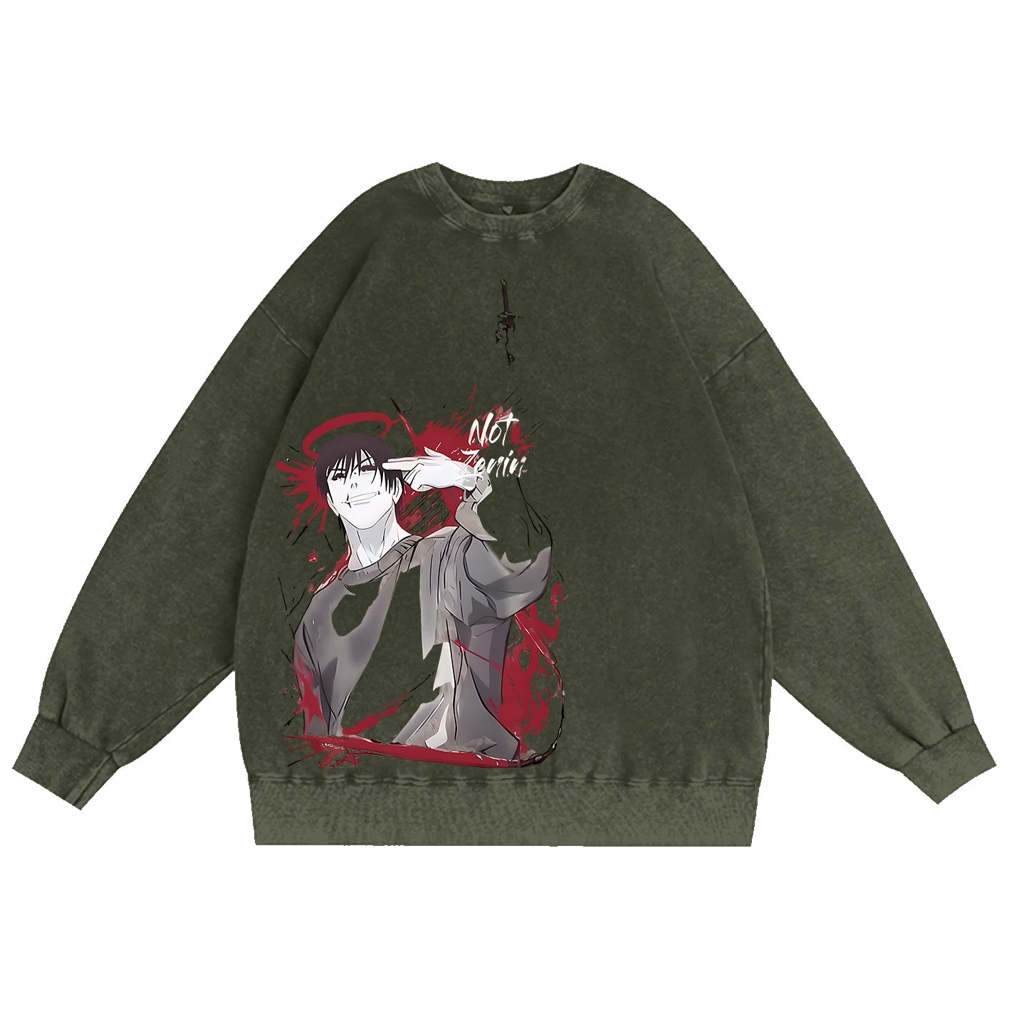 Sudadera de cuello redondo unisex lavada de Jujutsu Kaisen