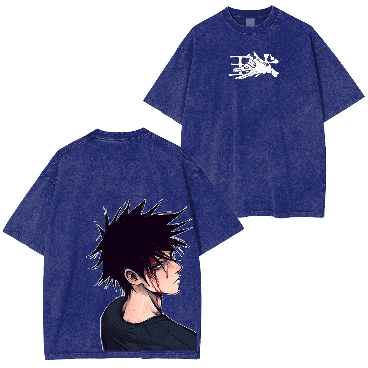 Fushiguro Megumi, Camiseta Unisex Lavada del Anime Jujutsu Kaisen