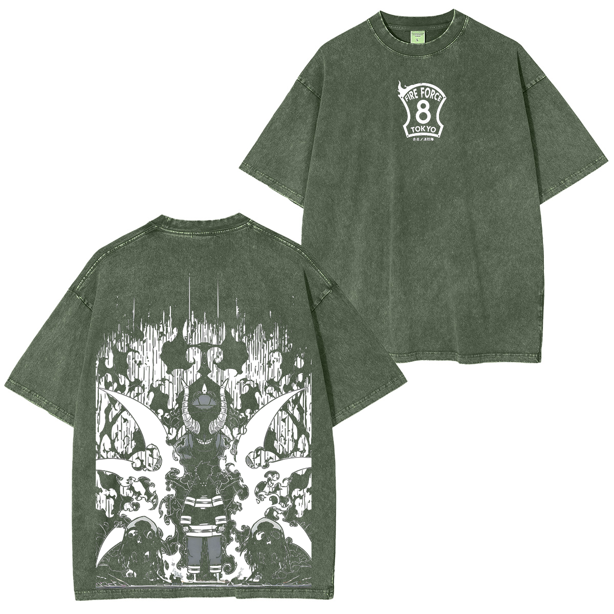 Camiseta Unisex Lavada de Shinra Kusakabe, Manga de Fire Force