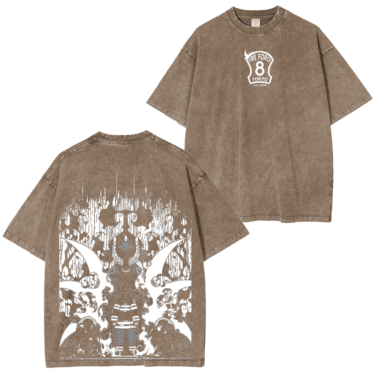 Camiseta Unisex Lavada de Shinra Kusakabe, Manga de Fire Force