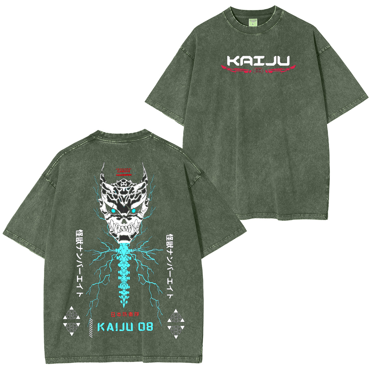 Camiseta unisex lavada de anime Kaiju No. 8