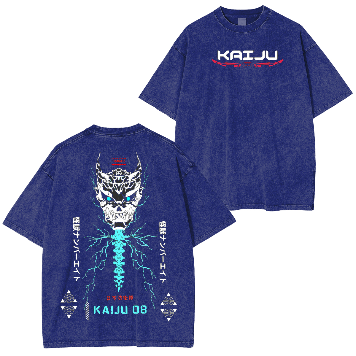Camiseta unisex lavada de anime Kaiju No. 8