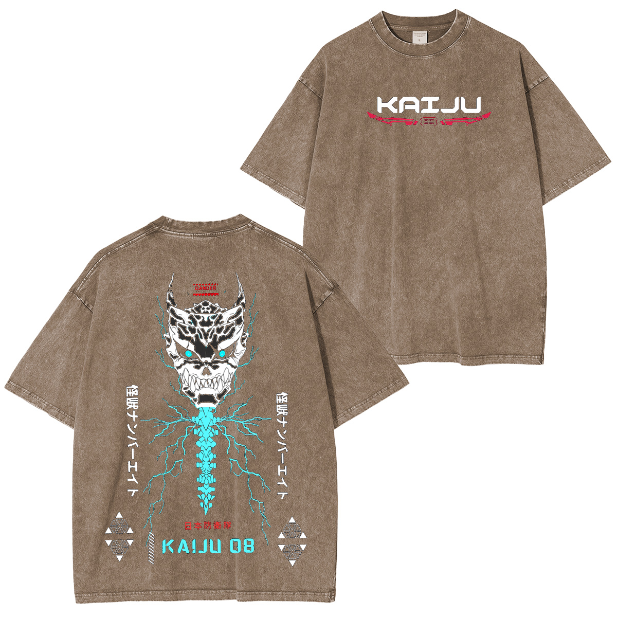 Camiseta unisex lavada de anime Kaiju No. 8