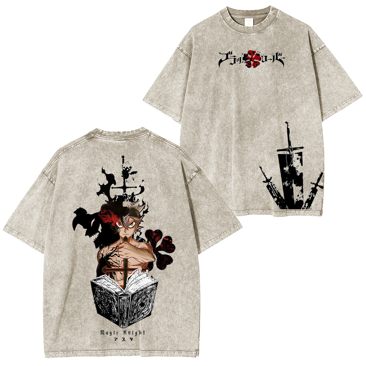 Camiseta Unisex Lavada de Black Clover Anime