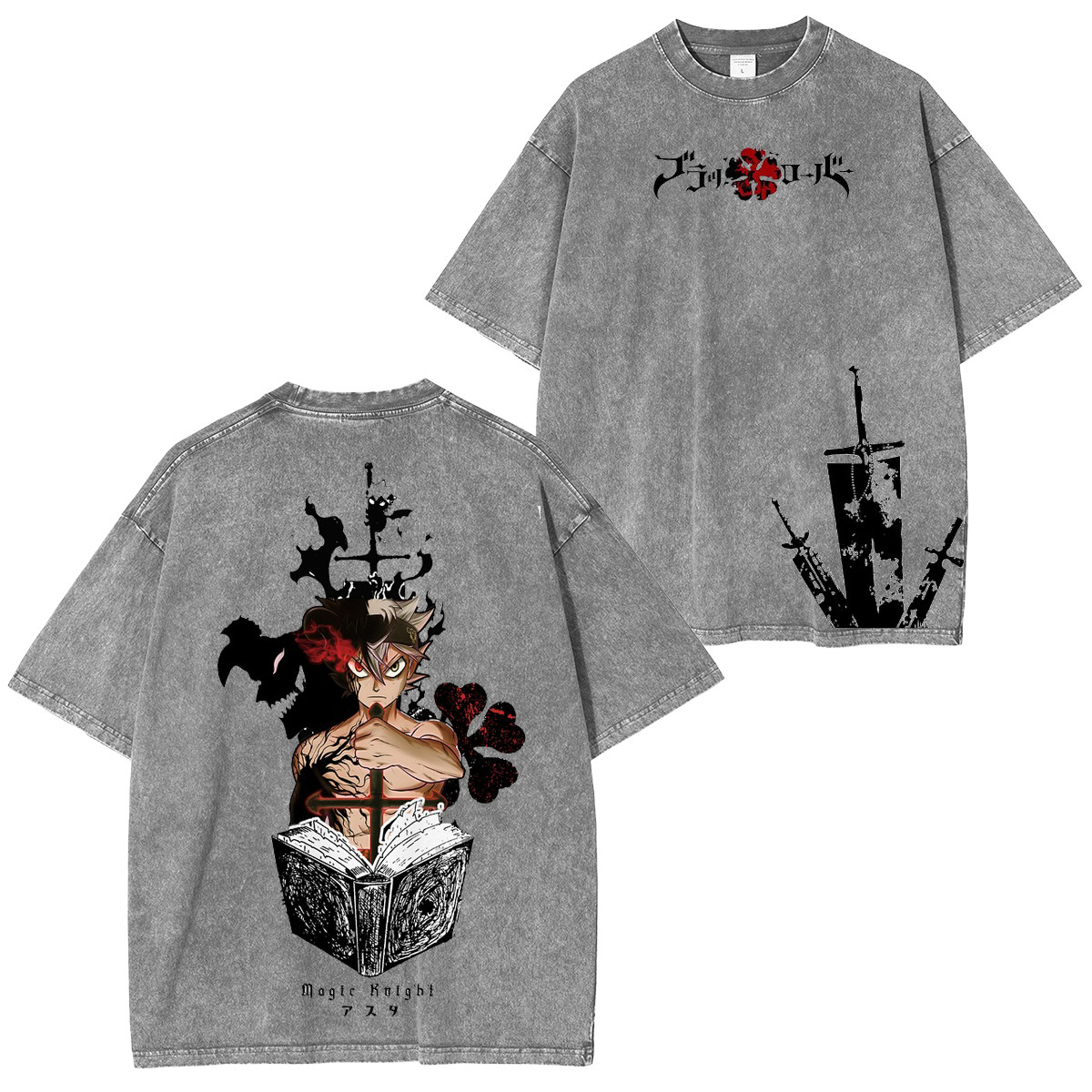 Camiseta Unisex Lavada de Black Clover Anime