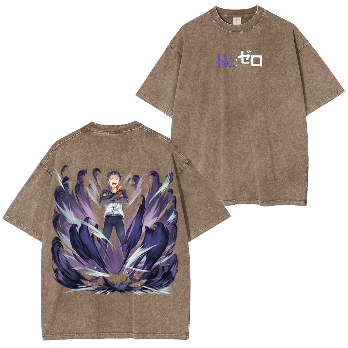 Camiseta lavada unisex Re:Zero Anime