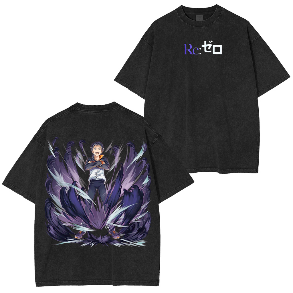 Camiseta lavada unisex Re:Zero Anime