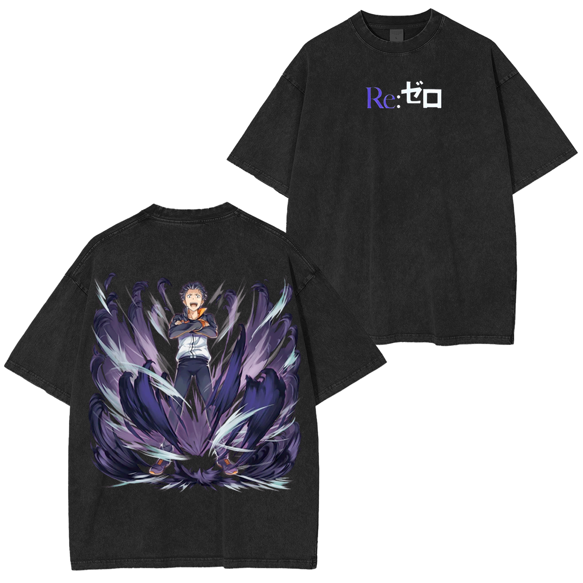 Camiseta lavada unisex Re:Zero Anime