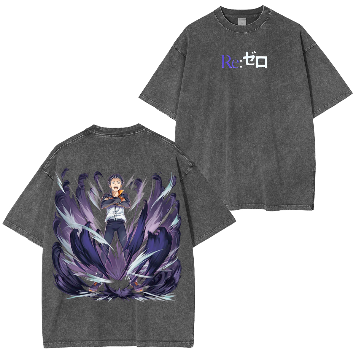 Camiseta lavada unisex Re:Zero Anime