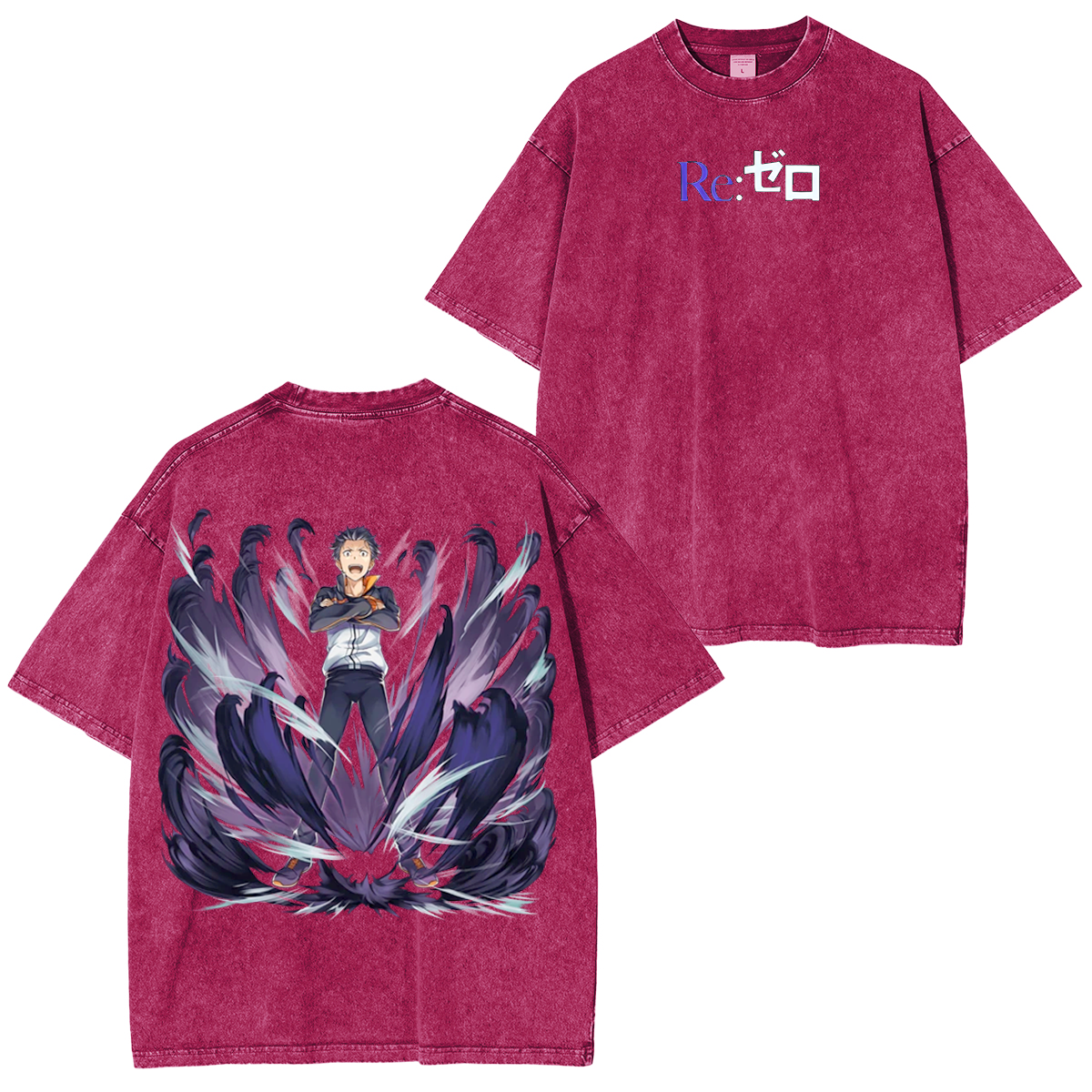 Camiseta lavada unisex Re:Zero Anime