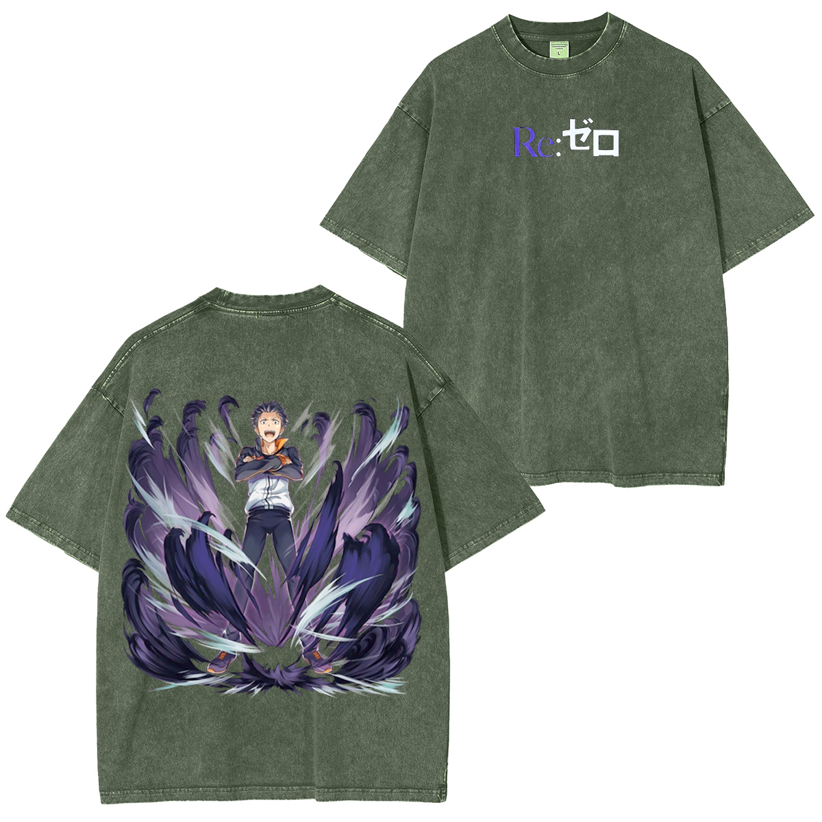 Camiseta lavada unisex Re:Zero Anime