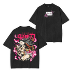 Camiseta lavada unisex de anime Demon Slayer