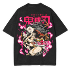 Camiseta lavada unisex de anime Demon Slayer