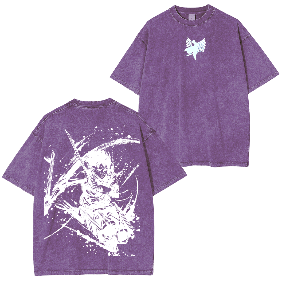 Camiseta unisex lavada de Levi Ackerman, del anime Attack on Titan