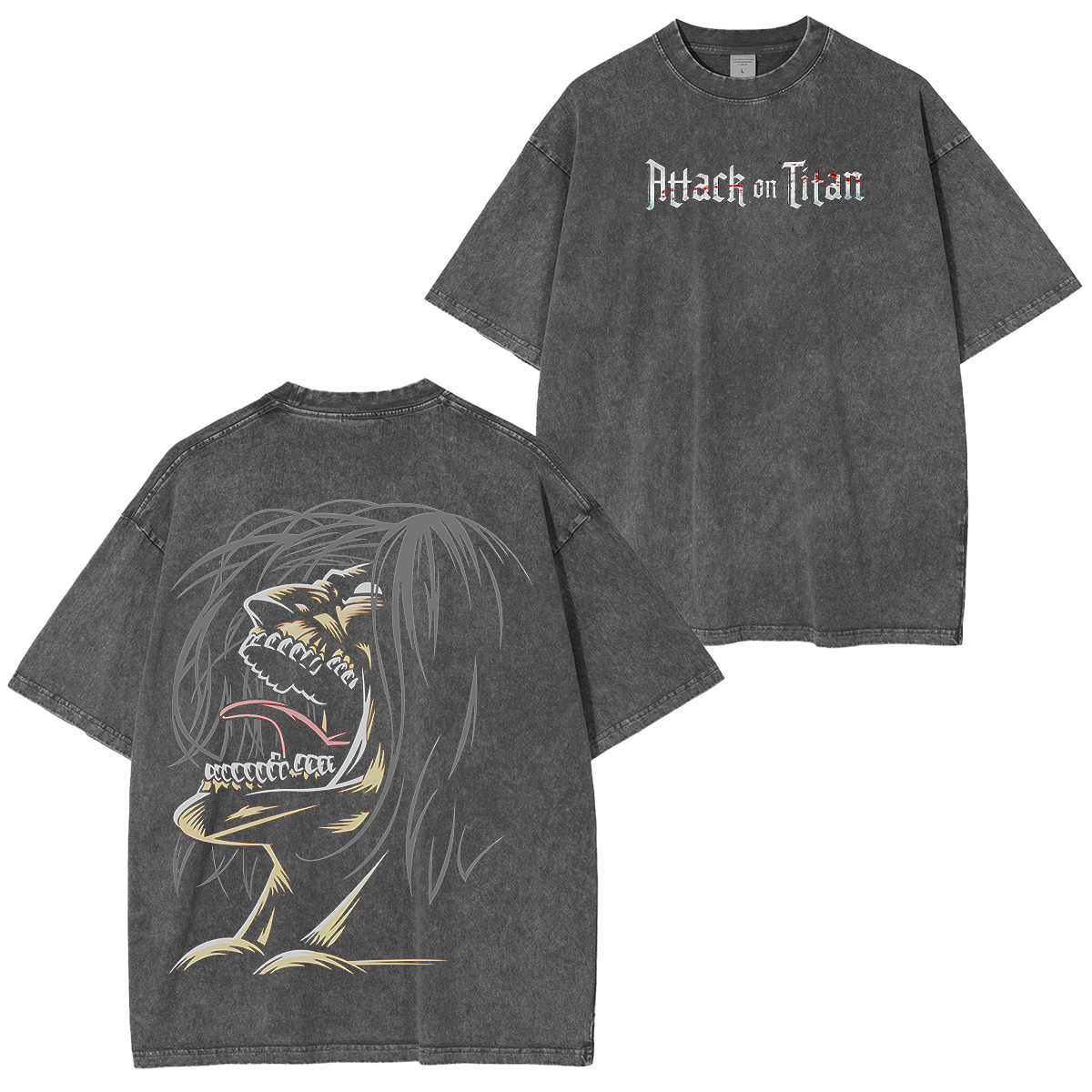 Camiseta unisex lavada de Attack on Titan Anime