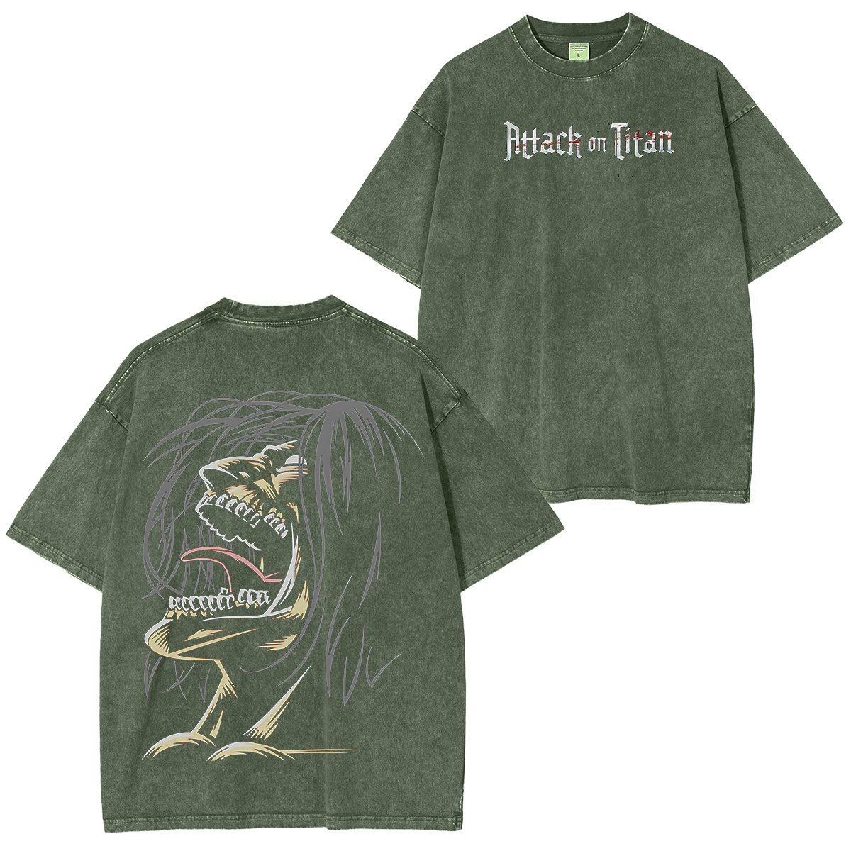 Camiseta unisex lavada de Attack on Titan Anime