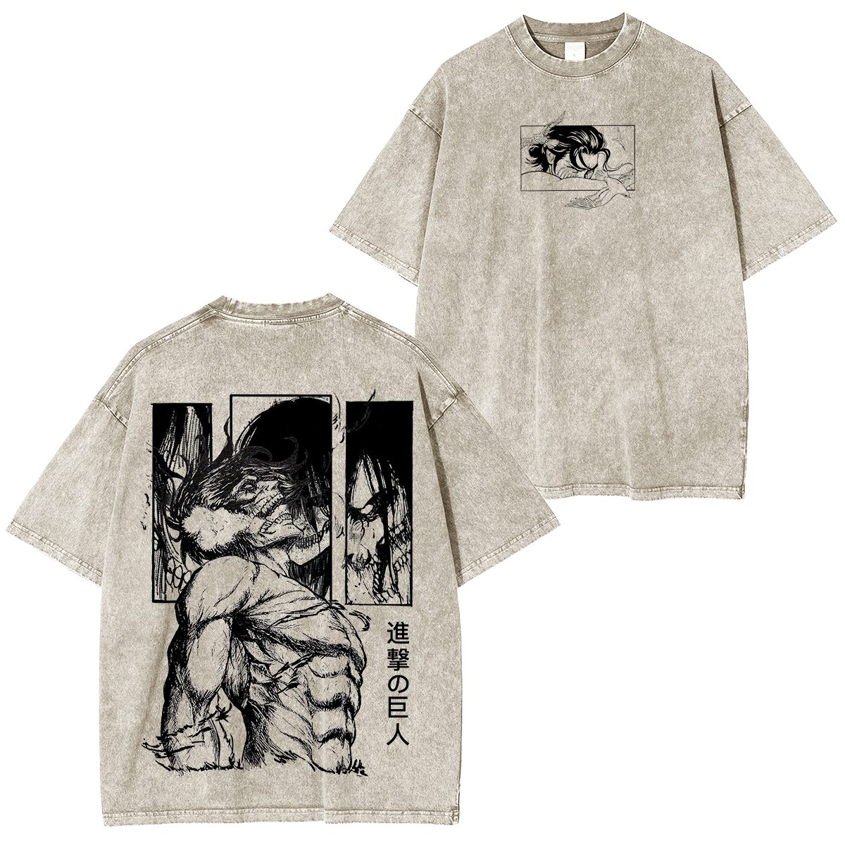 Attack on Titan Anime Unisex Washed T-Shirt