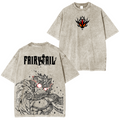 T-shirt unisexe délavé Natsu Dragneel, anime Fairy Tail