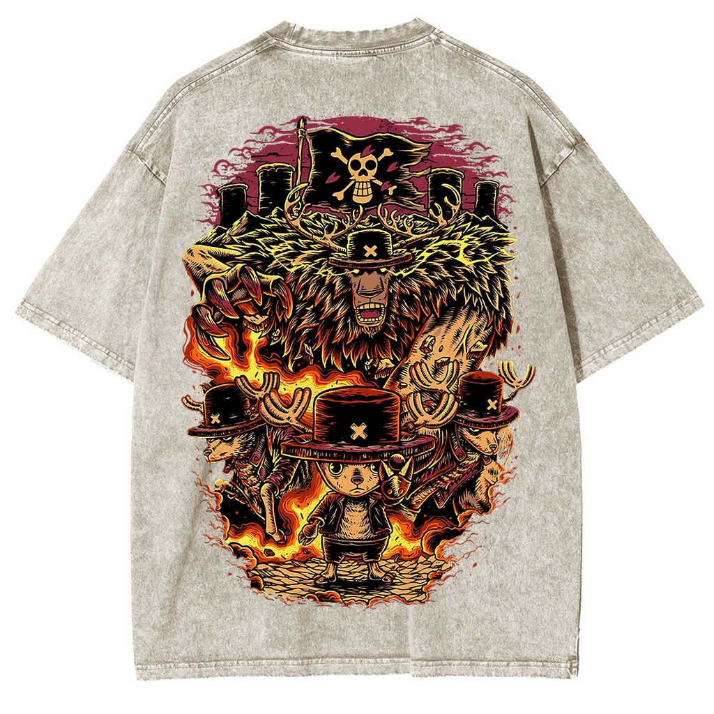 One Piece Anime Unisex Washed T-Shirt