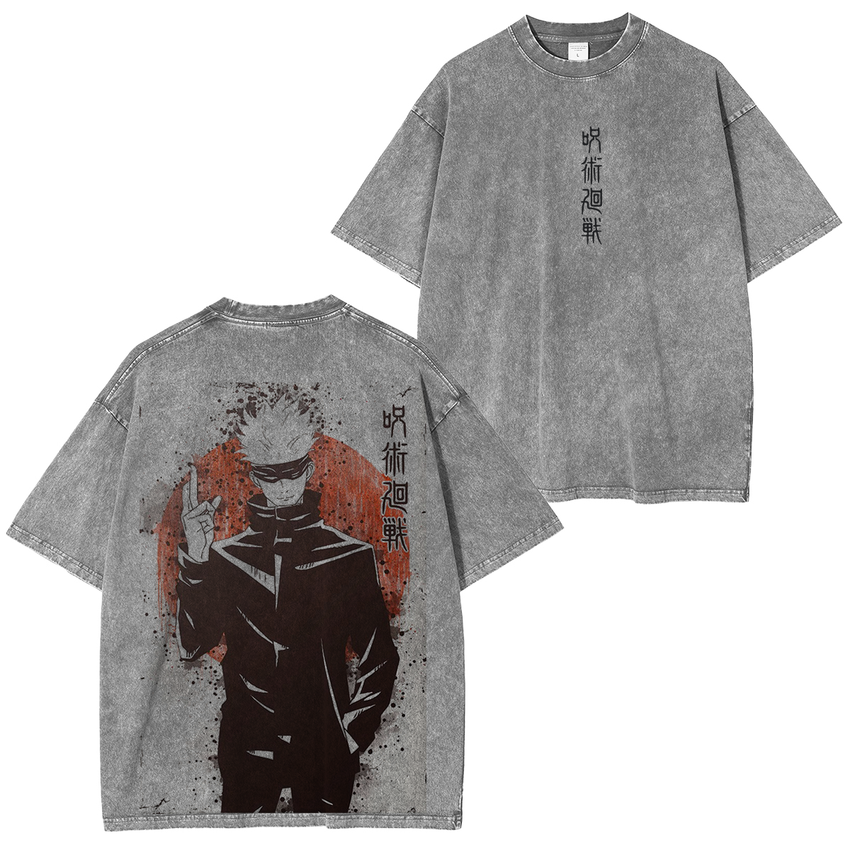 T-shirt unisexe délavé Jujutsu Kaisen Satoru Gojo Anime